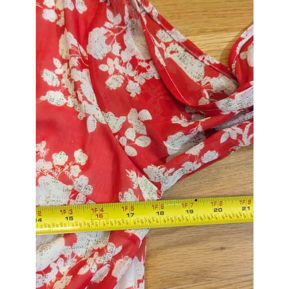 Moon and Sky Floral Maxi Dress Red White Boho Medium - Picture 8 of 12